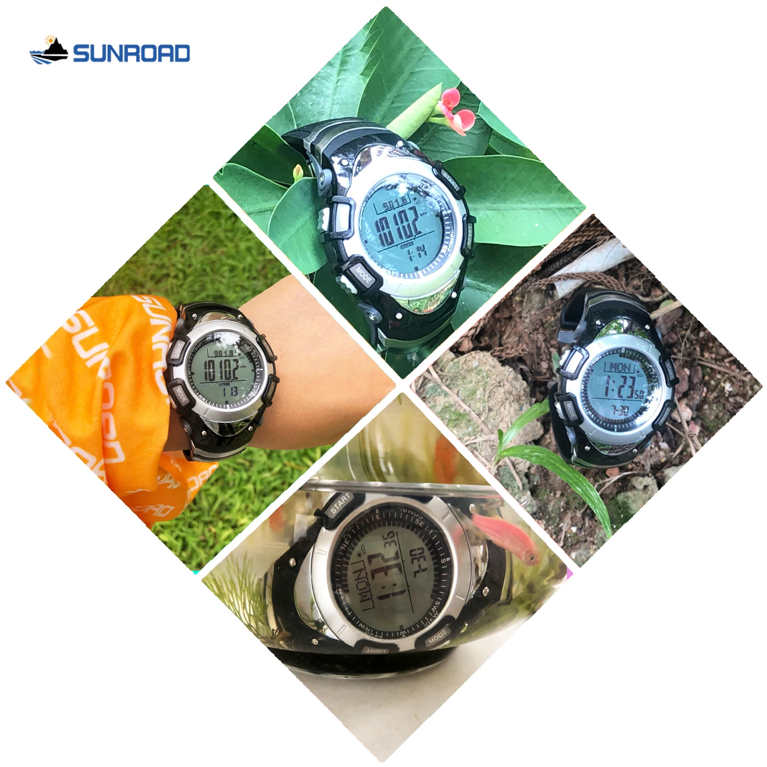 

Sunroad Fr8204B Waterproof Altimeter Compass Stopwatch Barometer Pedometer Outdoor Sports Watch Multifunction