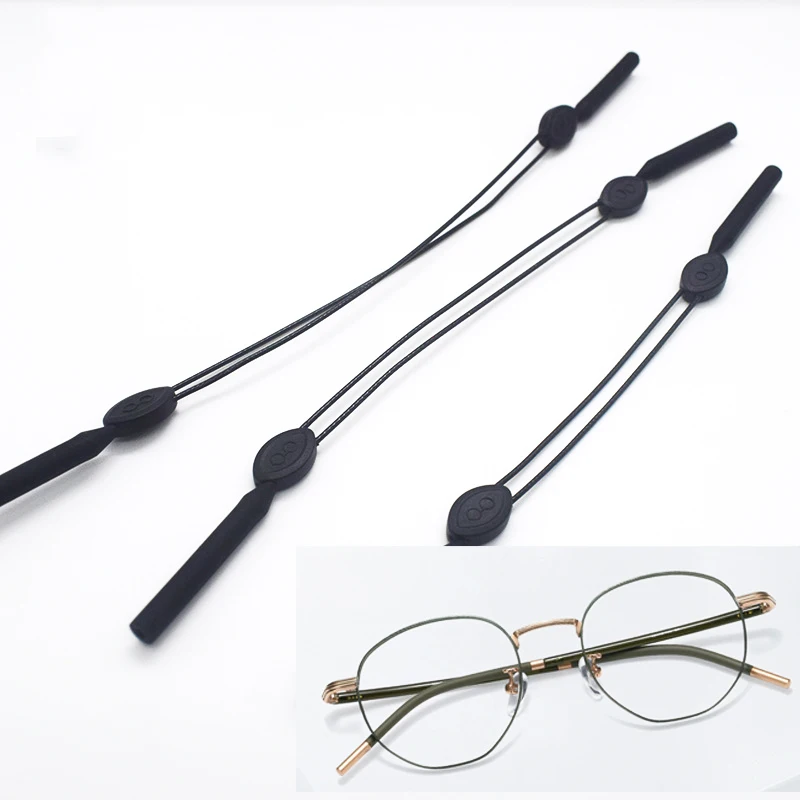 

1pcs Adjustable Eyewear Retainer Riquie Black Silicone Glasses Holder Strap Chains and Cords