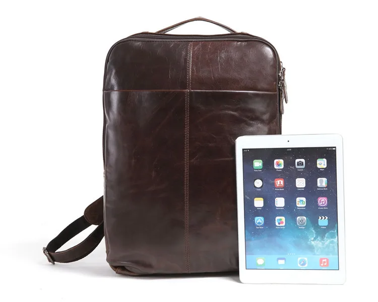 

New Men's Crazy Horse Leather Backpack Original Vintage Wind Genuine Leather Shoulder Bag Men laptop Computer Bags