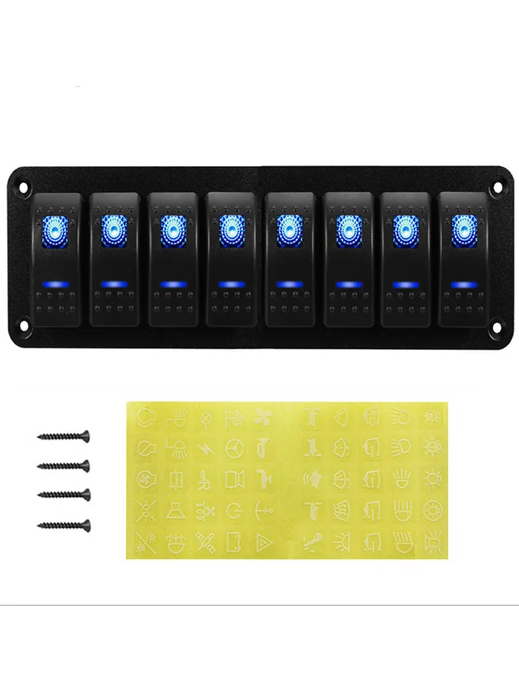 

New 6/8 Gang LED Rocker Switch Panel 12/24V Car Toggle Switch Circuit Breaker Car Boat Marine Yacht RV Camper Truck Trailer