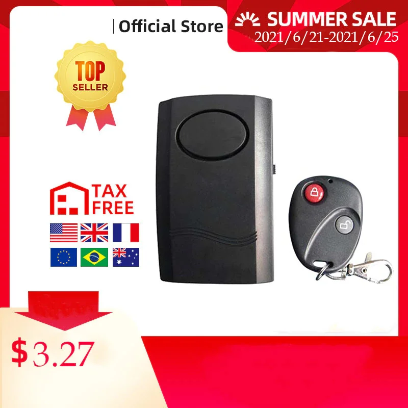 

New 2018 CATUO Top Quality 1PC Security Wireless Remote Control Vibration Motorcycle Car Detector Burglar Alarm Drop Shipping