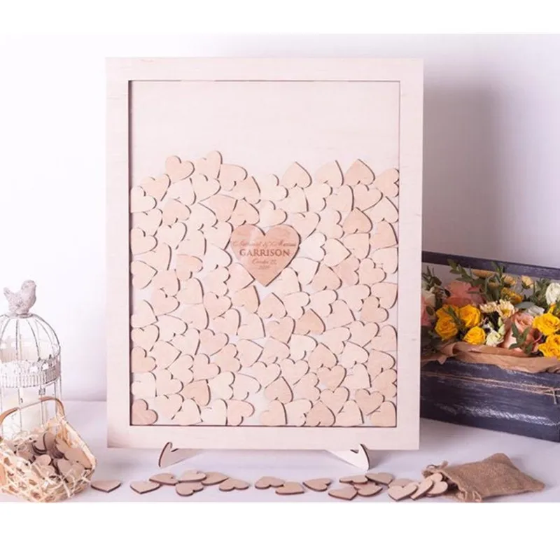 Пользовательские синие тени коробка сердца падение Гостевая книга идеи