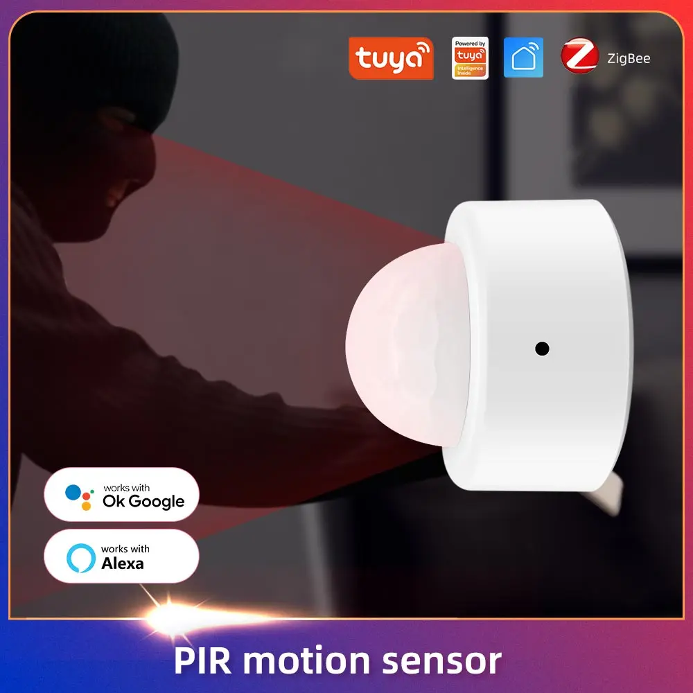 

Tuya Zigbee 3.0 Human Body Mini PIR Motion Sensor Smart Life APP Wireless Remote Monitor Alarm Push History Records Tracking