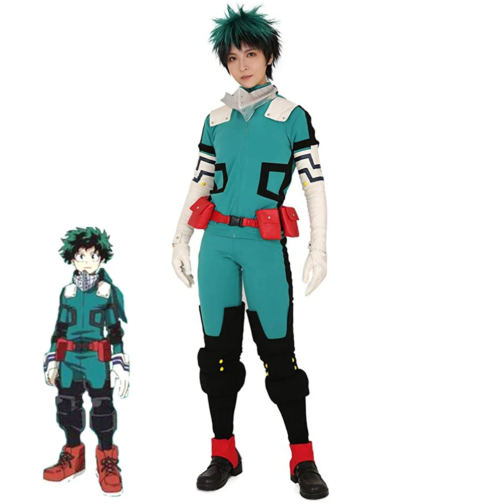 

My Hero Academia Midoriya Izuku Deku Cosplay Costume Fighting Set Sportswear with Plush Hat Headgear Adult Carnival Cosplay Show