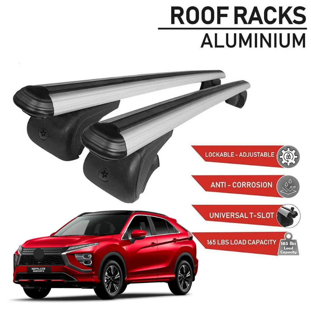 

Для MITSUBISHI ECLIPSE CROSS SUV 2018-2022, алюминиевая Серебристая нержавеющая сталь, регулируемая для автомобильного чехла, Потолочная стойка, производит...