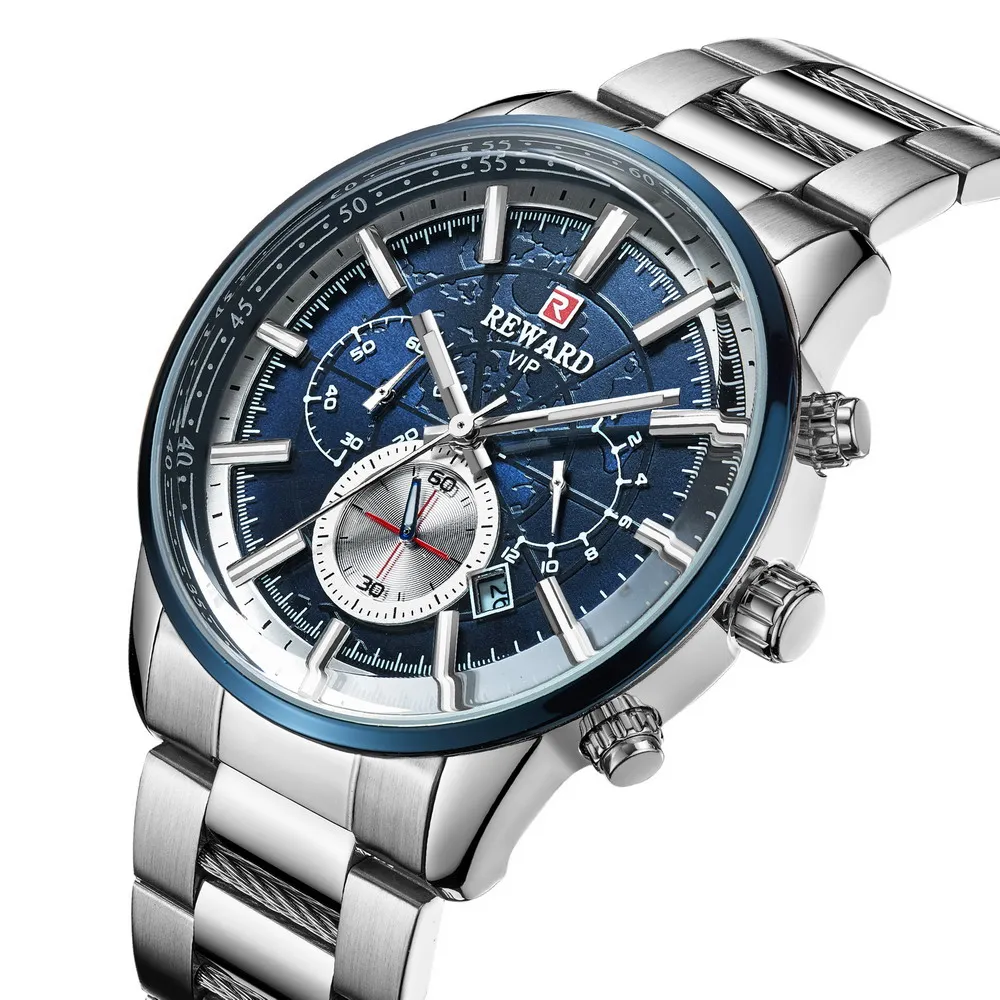 Reward 2020 Новинка хронографические Для мужчин наручные часы кварцевые Бизнес s