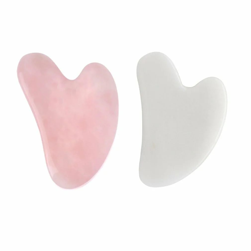 

1/2 Pcs Resin Heart-shaped Massage Scraping Board Natural Rose Gua Sha Stone Board Face Neck Body Massager Guasha Plate