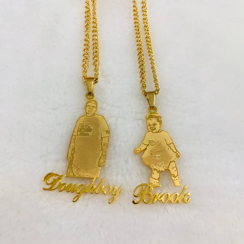 

Personalized Custom Couple Photo Necklaces Nameplate Jewelry Stainless Steel Picture With Name Name Necklace Pendants BFF Bijoux