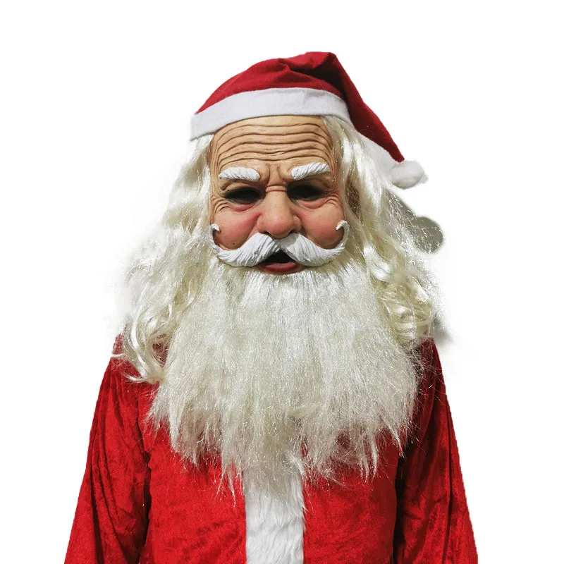 Латексная маска для лица с Санта-Клаусом маскировка Николая Маскировочные маски