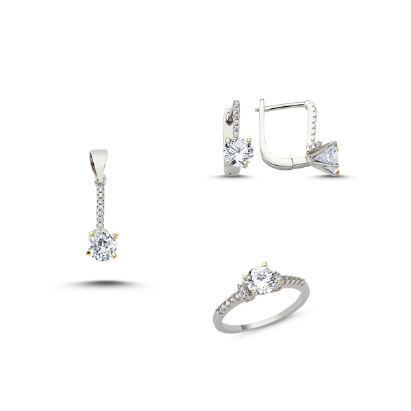 

Silver 925 Sterling Zircon Cubic Zirconia Double Color Set
