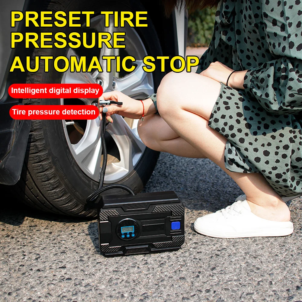 

Portable Car Air Compressor DC 12V LED Digital Tire Inflator Auto Air Pump For Truck Automobile Motorcycle Bike Accessories