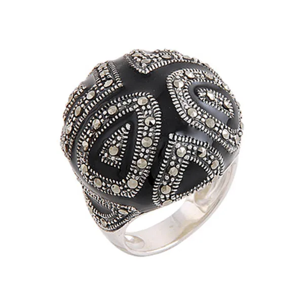 

Silver 925 Sterling Cabochons & Marcasite Ring