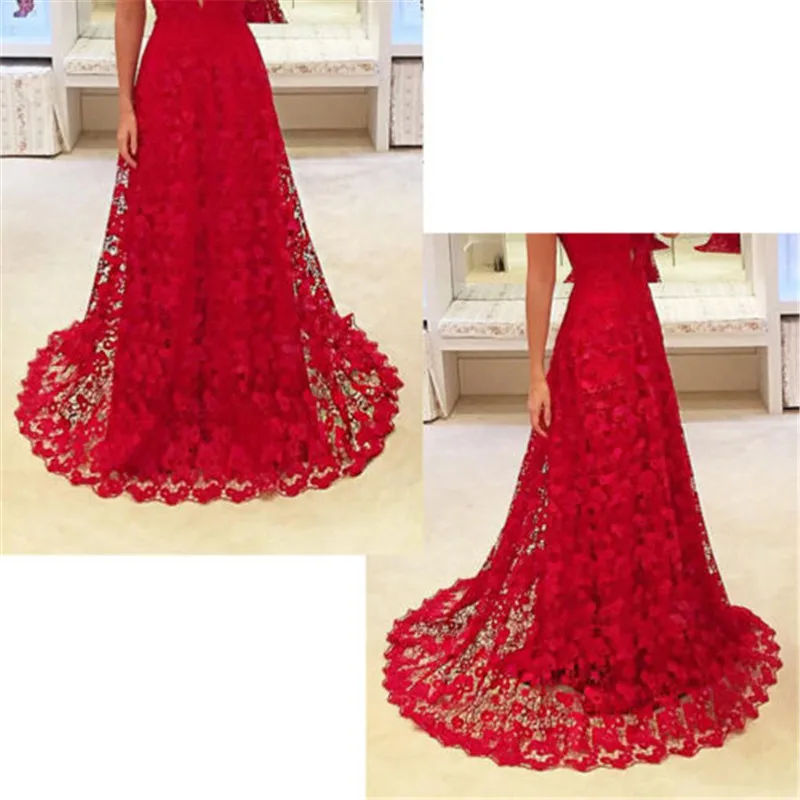 Вечерние платья для женщин Элегантное Длинное кружевное платье вечернее