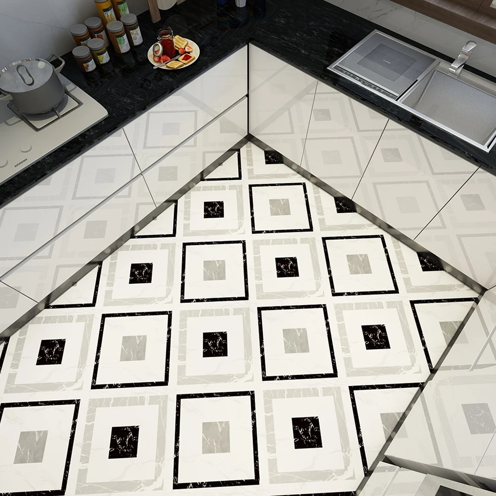 Marble Floor Paste Simple Fashion Living Room Bedroom Anti Slip Self Adhesive Environmental Protection Ceramic Wall Paste 10PCS