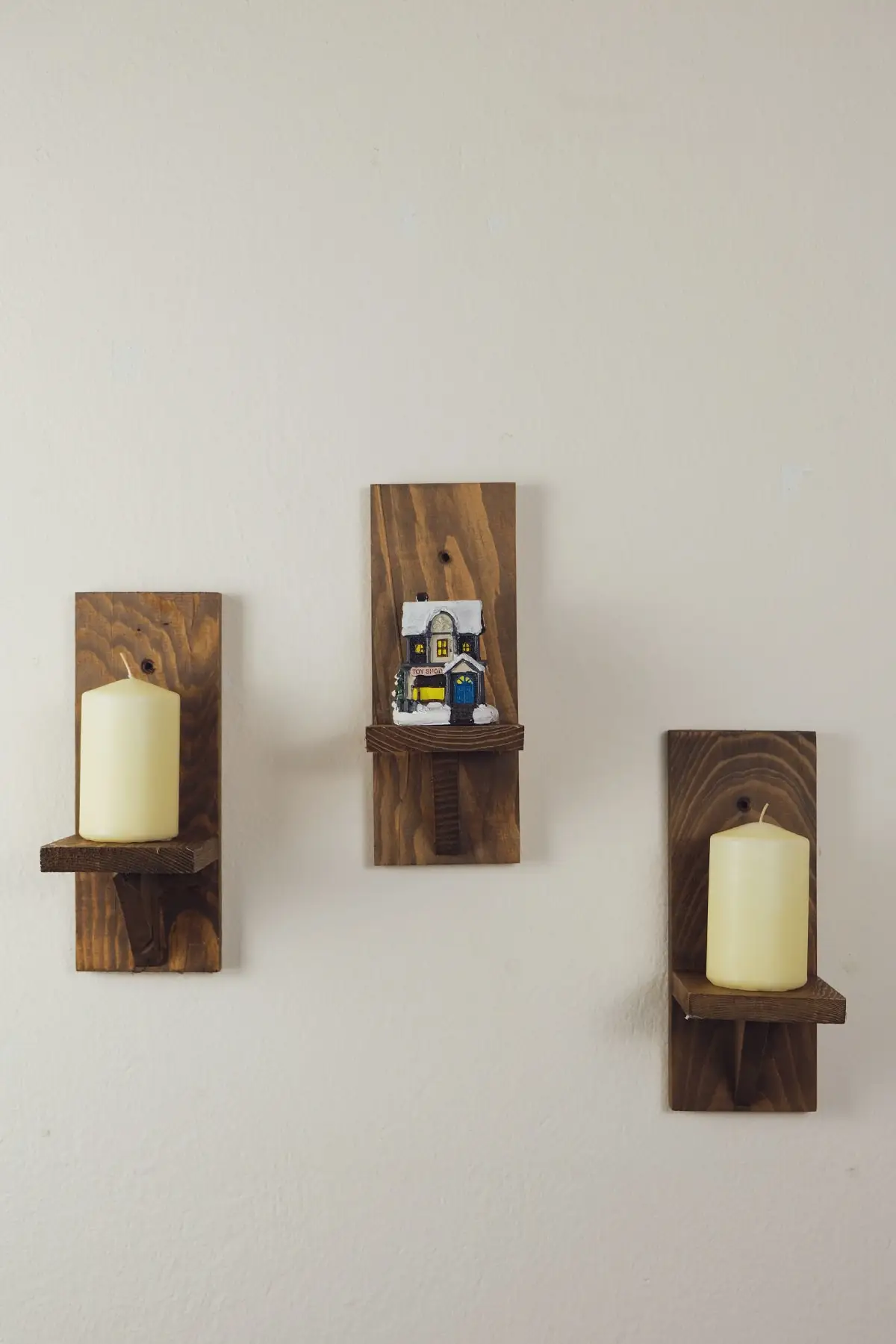 Декоративный подсвечник из 3 предметов массива ореха | Мебель