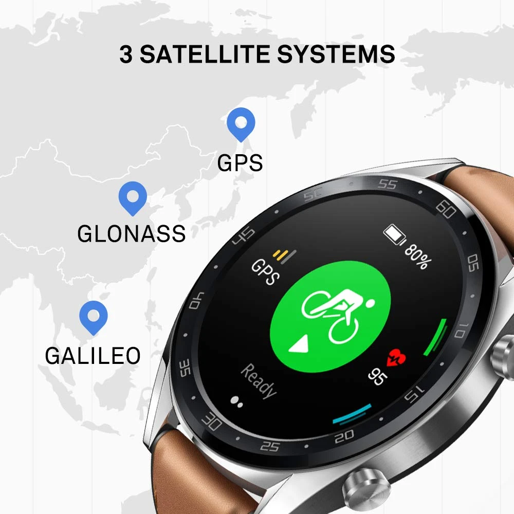 Watche smart Huawei Watch GT Fashion цвет коричневый (коричневый) -часы (труслип GPS мониторинг