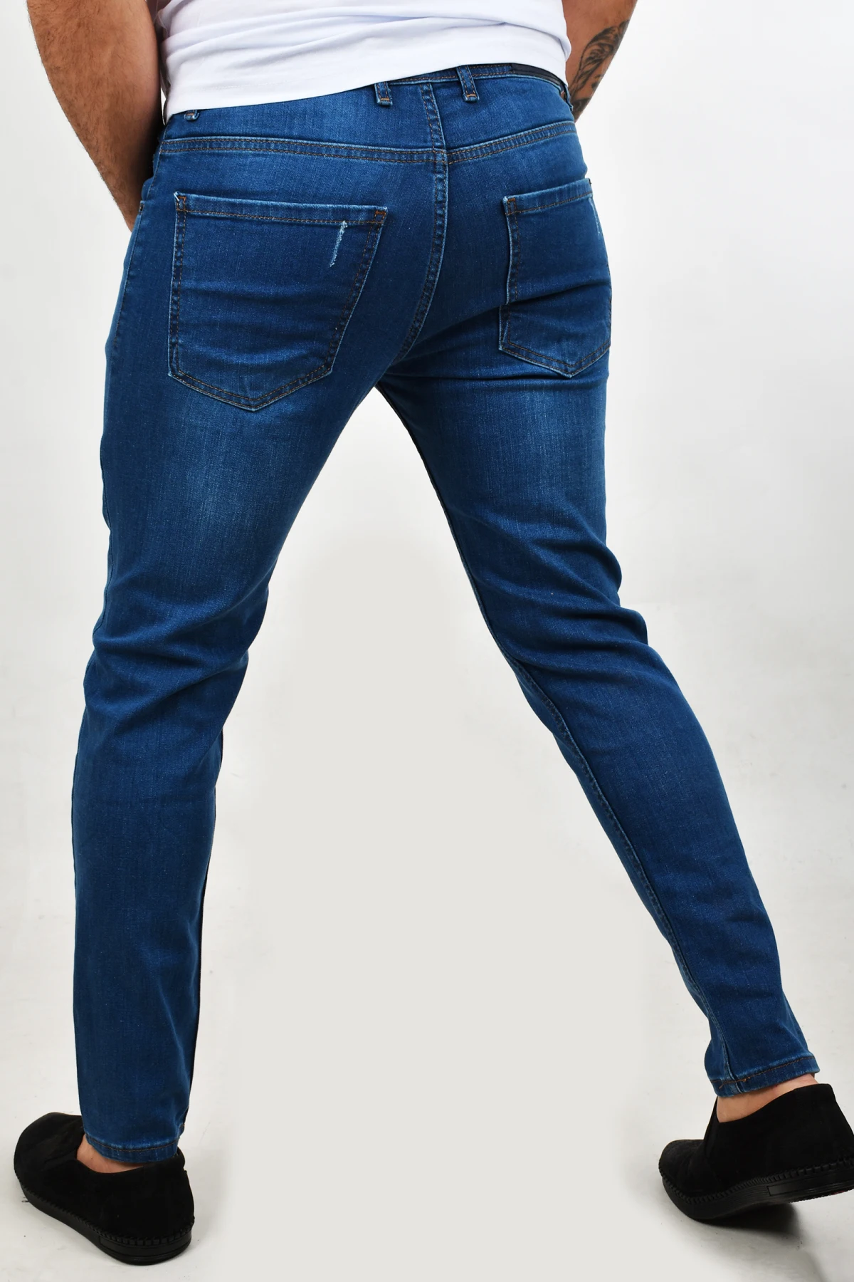 

DeepSEA Male Jeans Pants Slim Fit Lycra Denim Low-Waist Casual Business School Travel 2100439