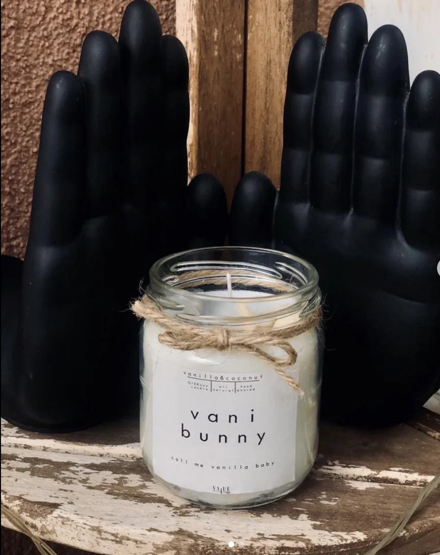 

Vani-Buni Coconut concise Scented Candle 200 G Organic scented candle. Handmade candle, aroma therapy yoga wax, decoration products