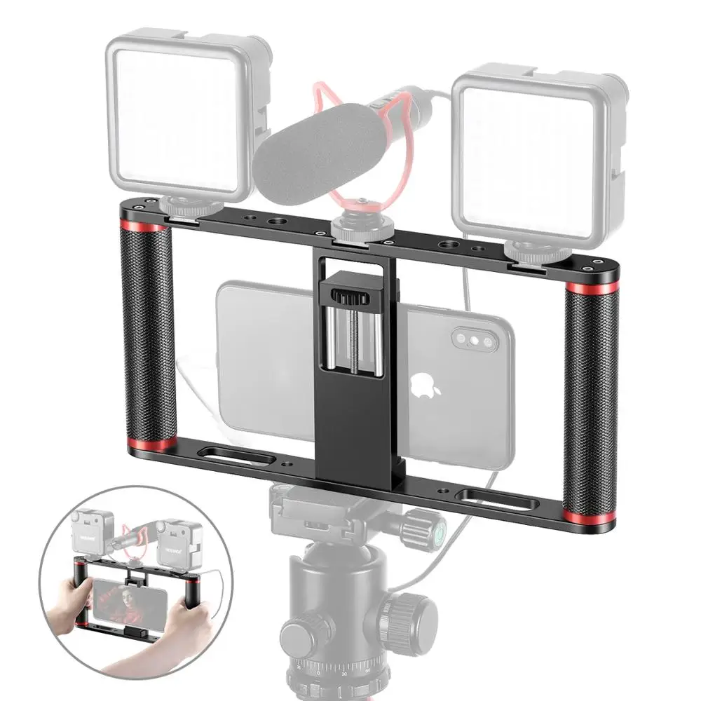 Neewer смартфон видео Риг стабилизатор алюминиевый сплав ручка с 3 холодными