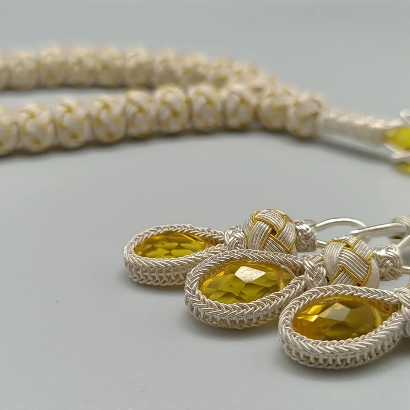 Trabzon Kazaz 9 mm hand-knitted 1000 sterling silver  Prayer beads Rosary Tasbeeh Tesbih  Ottoman globe cut