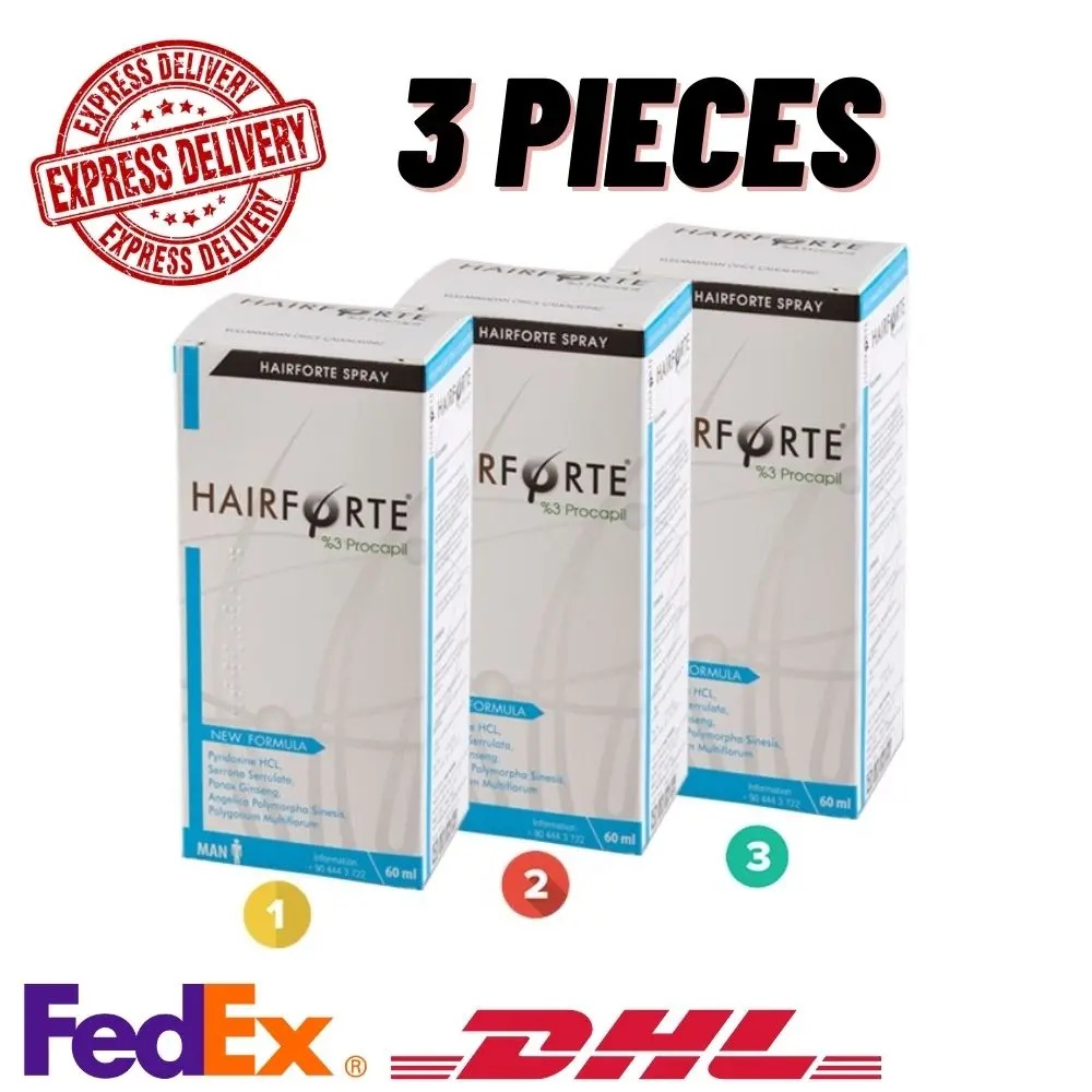 

3 штуки спрея Hairforte для мужчин 60 мл прокапил % 3, выпадение волос и блокировка DHT
