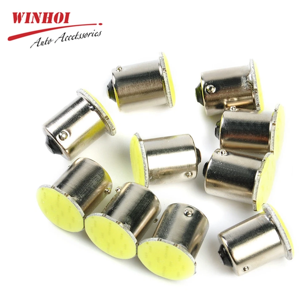 10 шт. светодиодные лампы BA15S 1156 1157 P21W 6000k COB 12 чипов SMD В универсальный