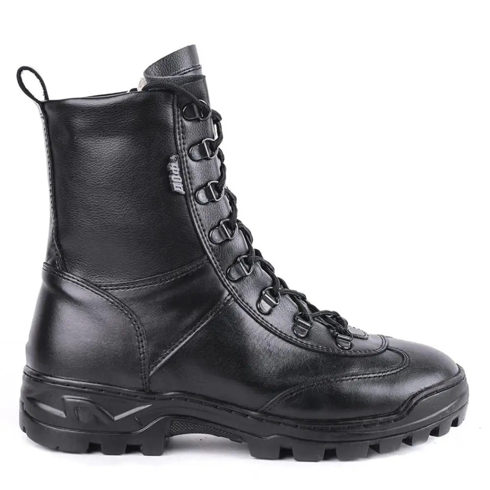 Натуральная кожа черный берцы с мехом мужчин высокие ботинки плоские военные