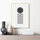 Черно-белый круг Геометрическая линия художественные принты нейтральный настенный художественный постер на холсте Скандинавская живопись картина Декор для гостиной