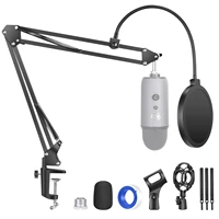 neewer upgraded nw 35 pro mic stand sturdier microphone arm stand for blue yeti snowball icesuspension boom scissor pop filter