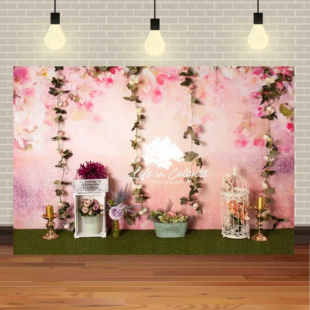 

NeoBack день рождения весенний детский душ розовый цветок трава комната внутренний фон фотография фон для вечеринки