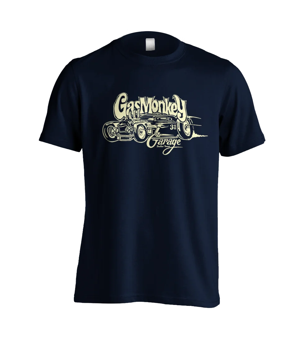 Custom GAS MONKEY Logo T-shirt worn effect cotton man summer motorcycle Motor Garage cars short sleeve TV series | Мужская одежда