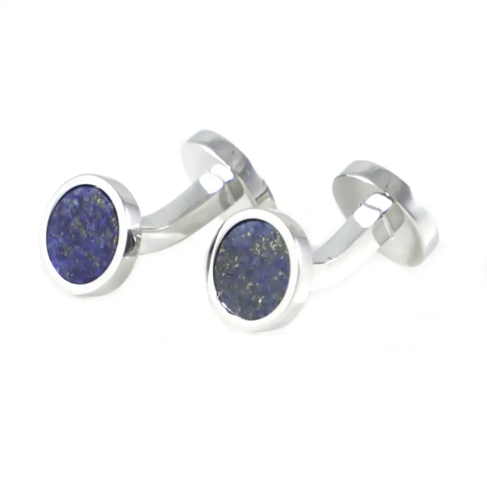 Двухсторонние запонки из оникса и лазурита камня подарок на свадьбу день