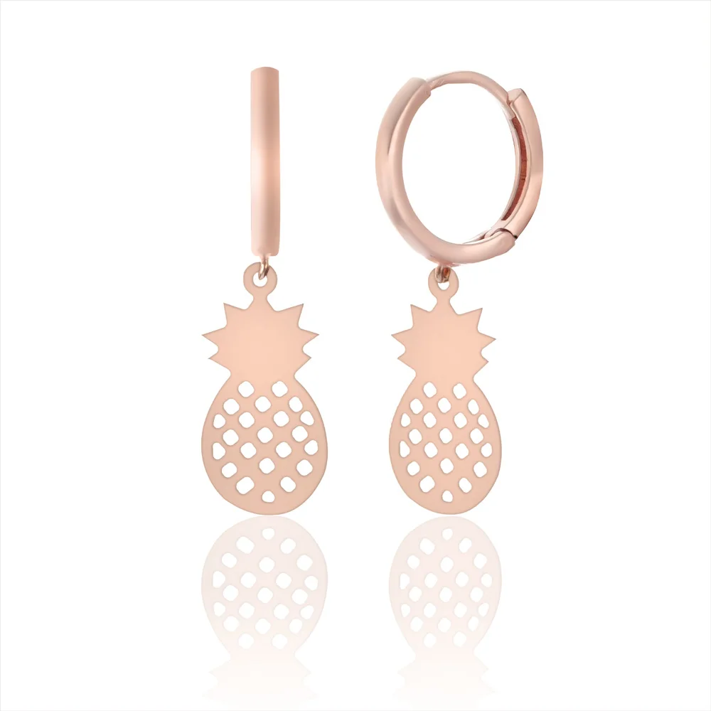 

Showy ювелирные изделия из стерлингового серебра 925 пробы Серьги с дизайном «ананас» Для женщин Висячие серьги с покрытием из розового золота