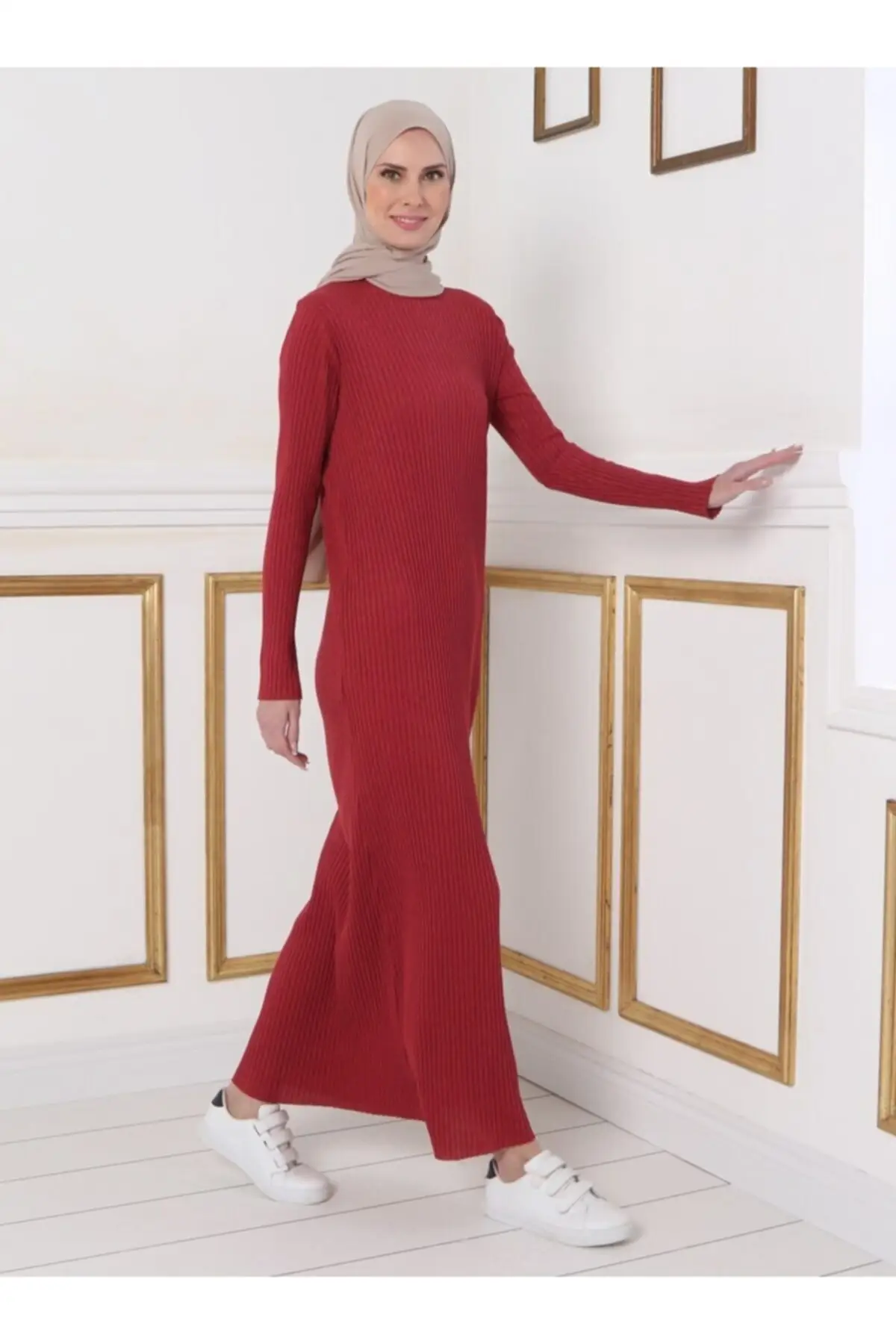 

Plus Size Vestidos Dubai Abaya Kaftan Maxi long pleated bandage dress Abayas turkey Muslim headscarf Islamic clothing for women