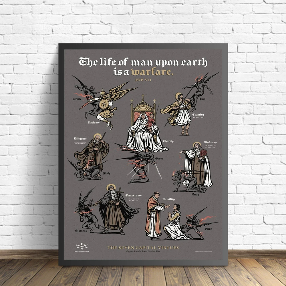 

The Life Of Man Upon Earth Is A Warfare постер и принты, абстрактная религиозная война, холст, живопись, настенное искусство, картина, домашний декор