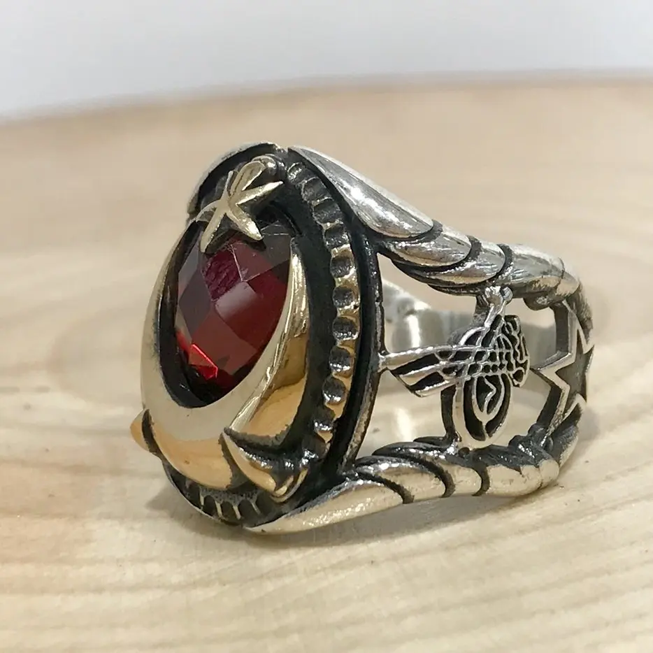 Новое серебряное мужское кольцо с изображением Луны звезд солдата|Кольца| |