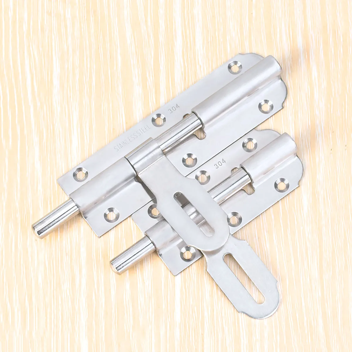 

1Pcs Hardware Door Lock Stainless Steel Barrel Bolt Latch Padlock Clasp Set Brushed For Locking Window Drawer Cupboard Anti-Thef