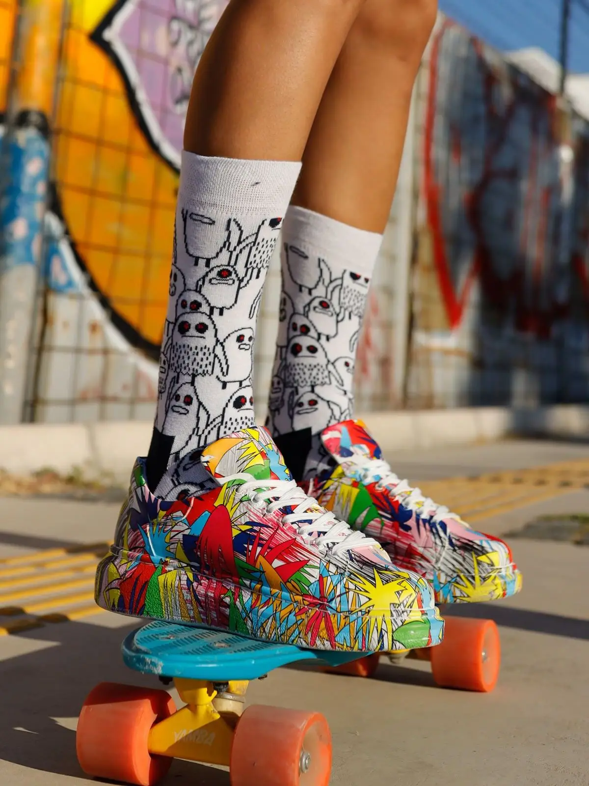 

Chekich Splash Pattern MultiColor Lace-up Artificial Leather White Sole Vegan Eco-Friendly Women Shoes Orthopedic Odorless CH255