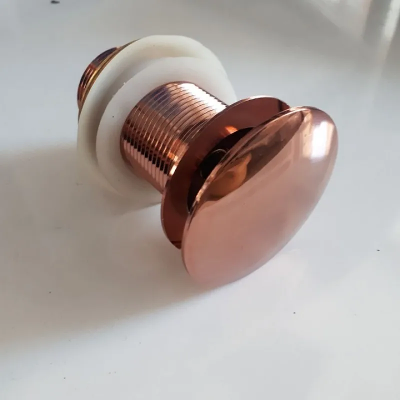 

Polished Rose Gold Copper Luxury Wash Basin Sink Strainer Corrosion Resistant Easy To Clean Button Round Hole Bathroom Hotel Dra