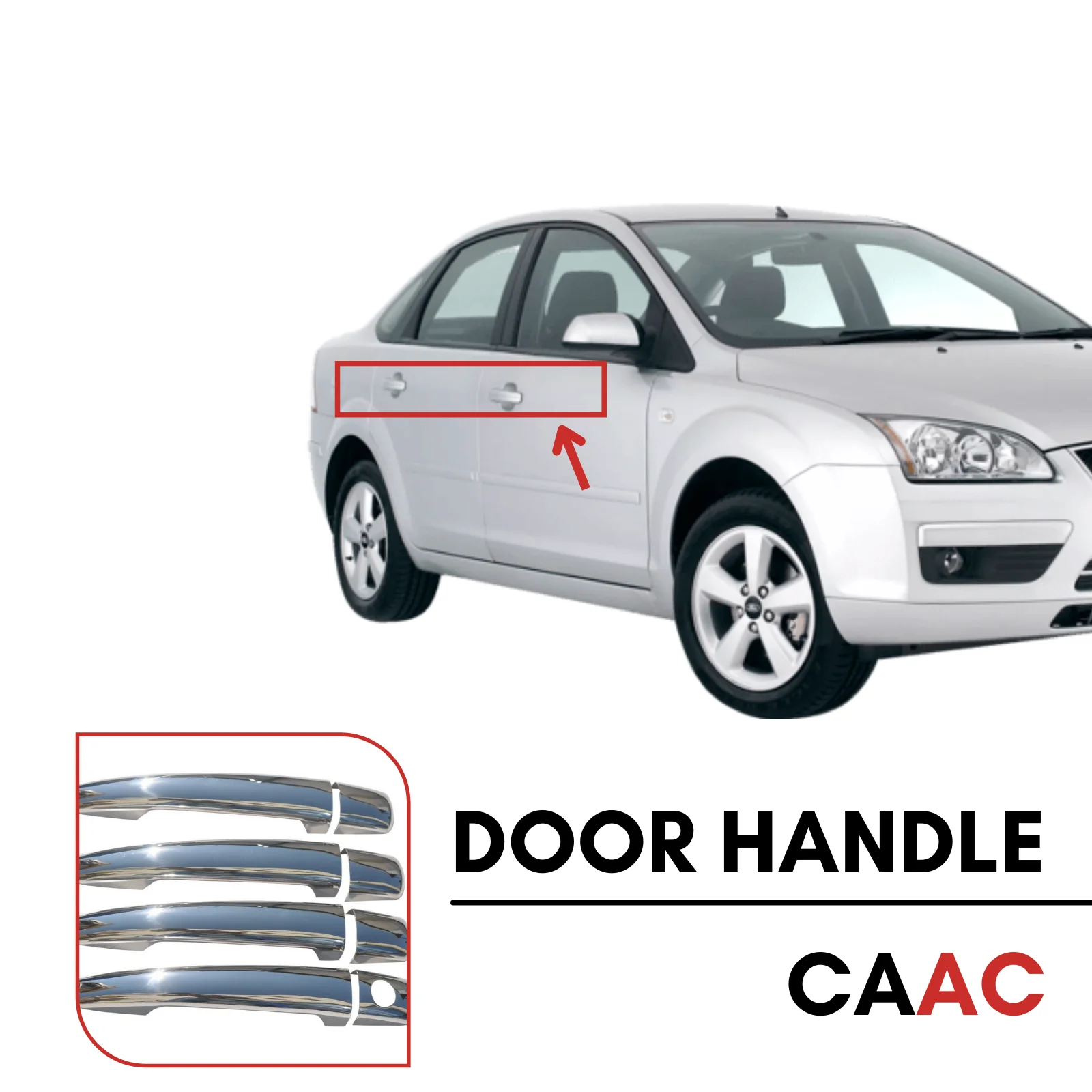 

8 шт., хромированные дверные ручки для FORD FOCUS 2 HB 5D/SD/SW 2005-2007