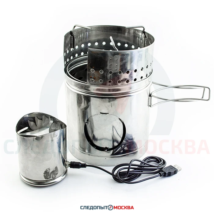 Походная турбопечка щепочница PS1500 USB пошехонка портативная дровяная