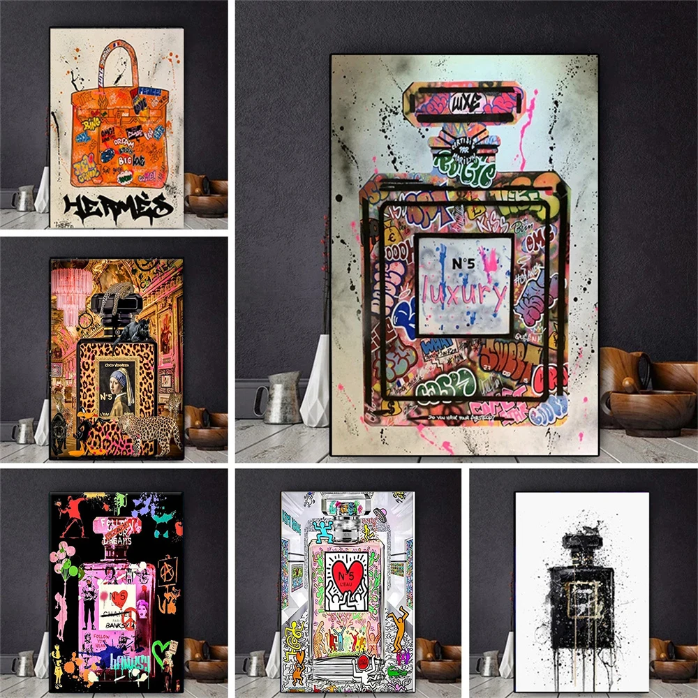 

Graffiti Perfume Street Art Canvas Print Painting Wall Picture Modern Fashion Women Living Room Home Decoration Poster