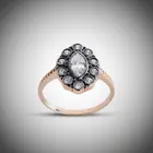 Женское серебряное кольцо с бриллиантами, в английском стиле