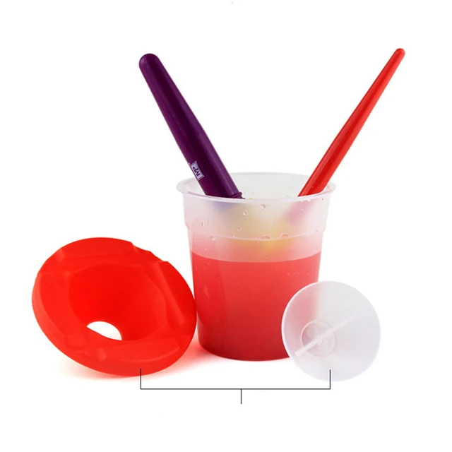 10Pcs Spill Proof Paint Cups, No-Spill Paint Cups with Lids Kids