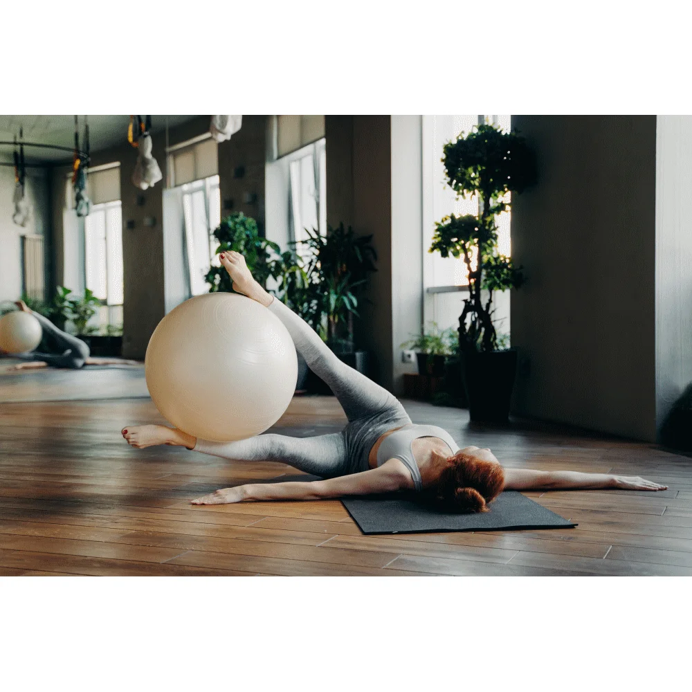 Фитбол. Швейцарский мяч.В чехле из дышашей ткани с ручкой ножным насосом. Yoga Ball