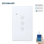 Выключатель светильник Zemismart US Tuya, Wi-Fi, нейтральный, опциональный провод, 1, 2, 3, Alexa, Google Home Assistant, умное управление жизнью, 100 в, 240 В