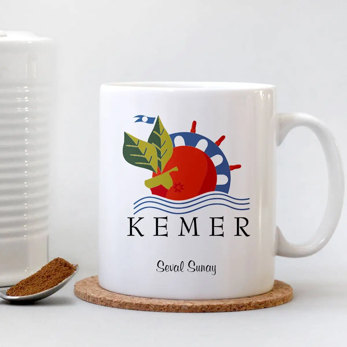 

Персонализированная белая кружка с ремнем-001