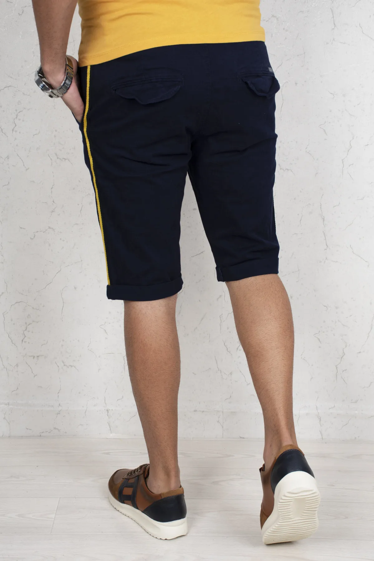 

DeepSEA Male Navy Blue Short Jeans Pants Slim Fit Lycra Short Denim Shorts Cotton Summer Button Everyday Homme For Male 2001581