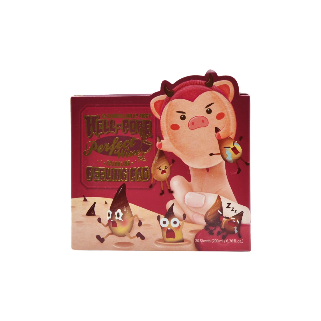 Elizavecca Hell Pore Ватные диски Perfect Wine Sparkling Peeling Pad 30шт|Чистящие средства| |