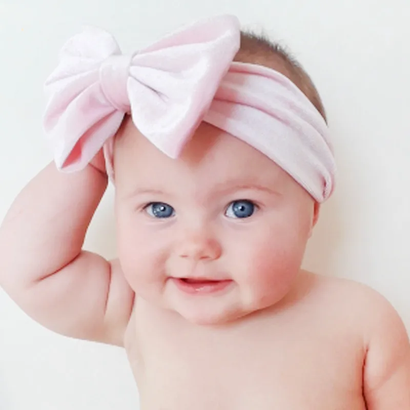 

New Elastic Velvet Bowknot Headband Baby Cute Soft Ear Warmer Bow Hair Scarf Autumn Winter Kids Toddler Hair Band Accessories